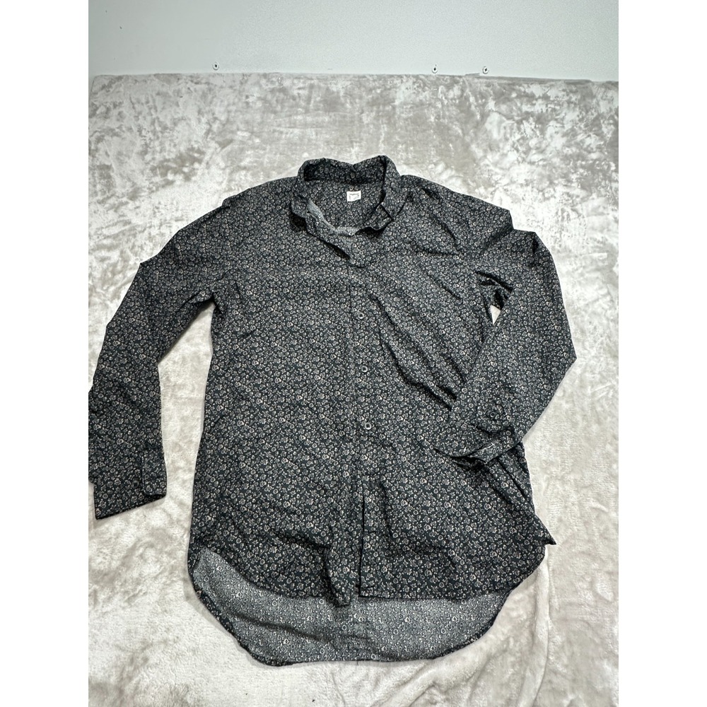 Your Neighbors Shirt Mens Size Large‎ Dark Gray Floral Long Sleeve Button Up